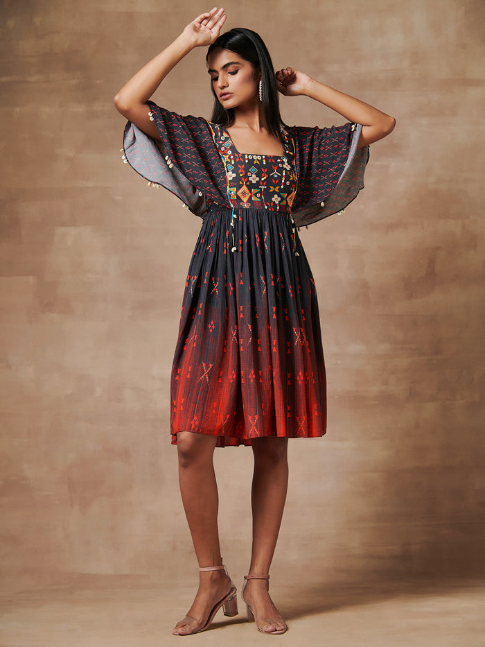 Shanao Black Red Dress