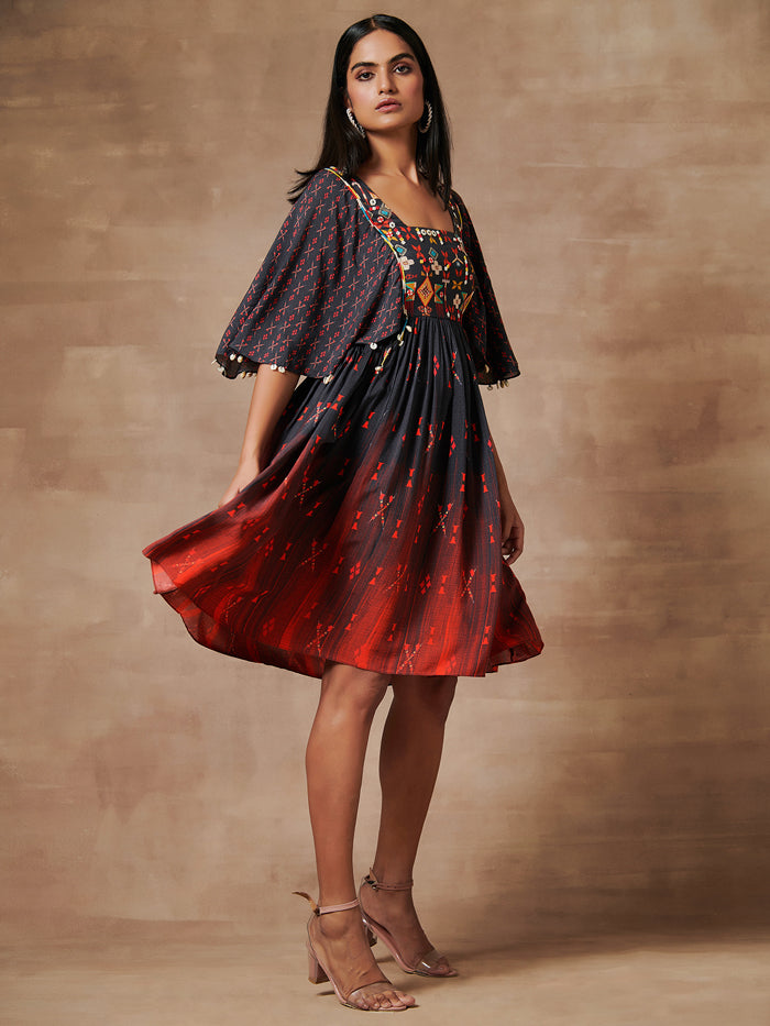 Shanao Black Red Dress