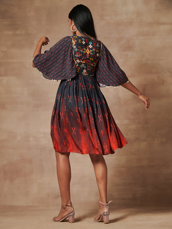 Shanao Black Red Dress
