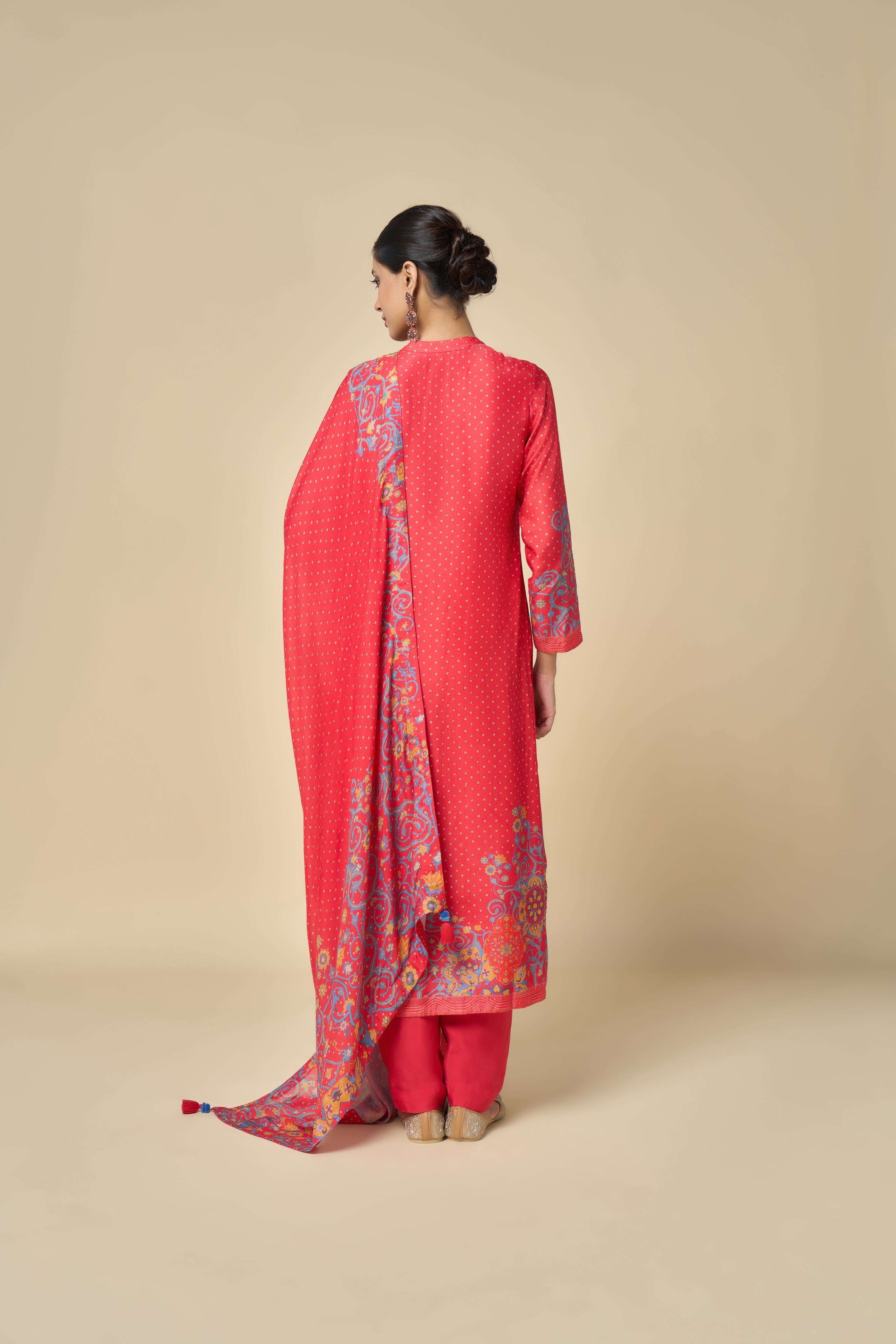 Gulmarg Unstitched Kurta Set - Coral