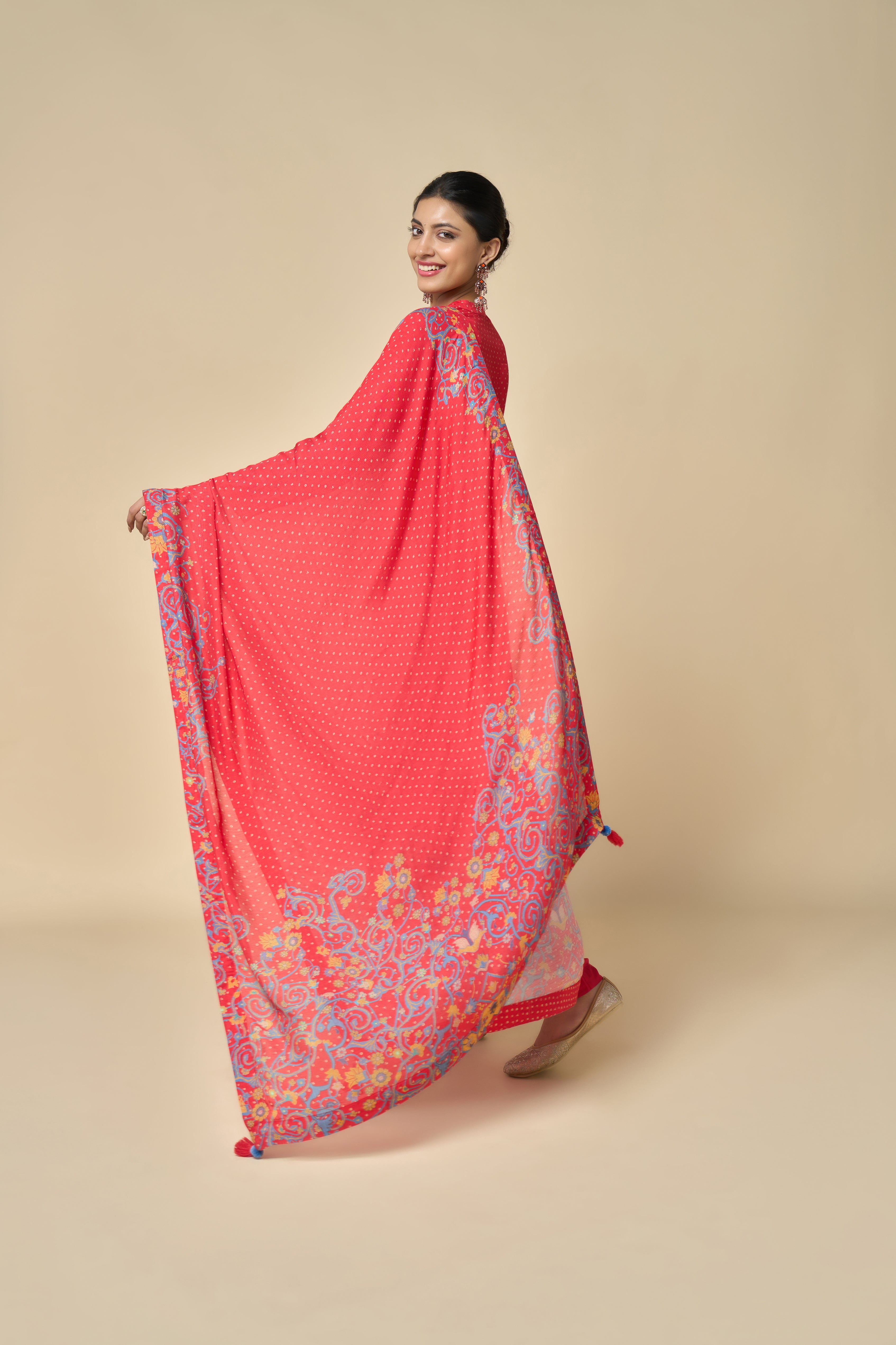 Gulmarg Unstitched Kurta Set - Coral