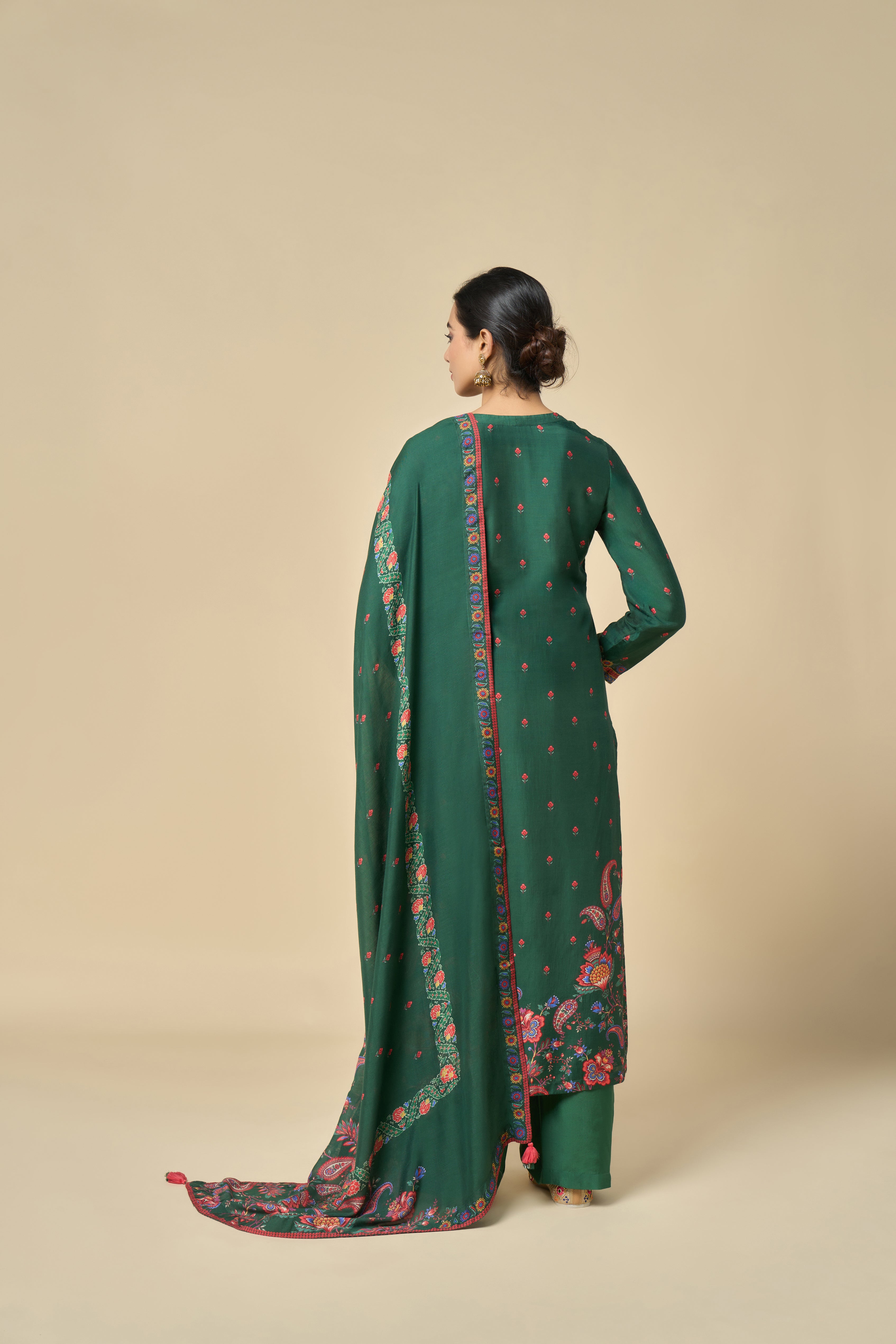 Safa Unstitched Kurta Set - Green