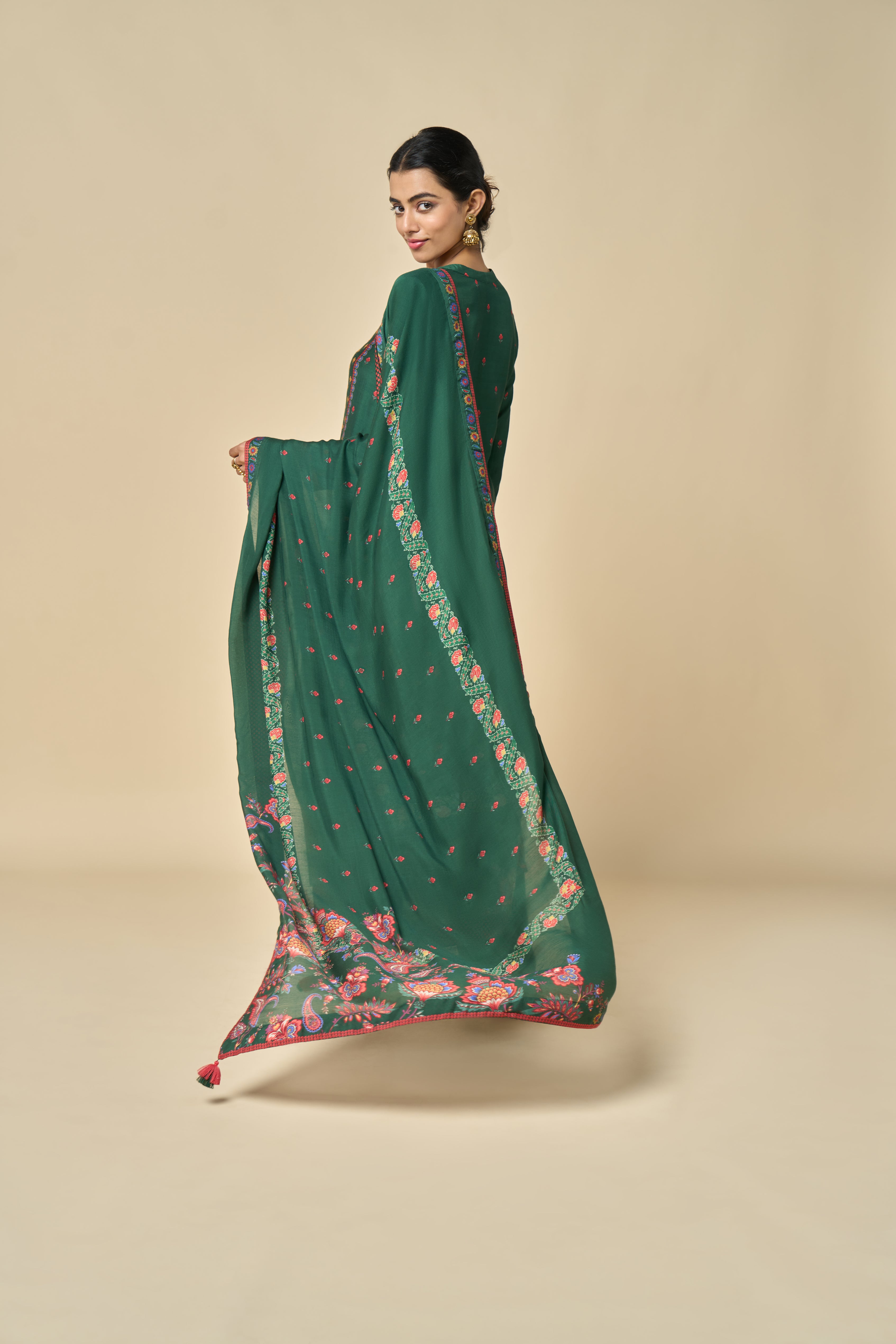 Safa Unstitched Kurta Set - Green