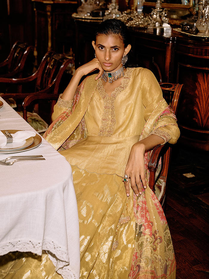 Irja Lehenga set with Dupatta - Yellow