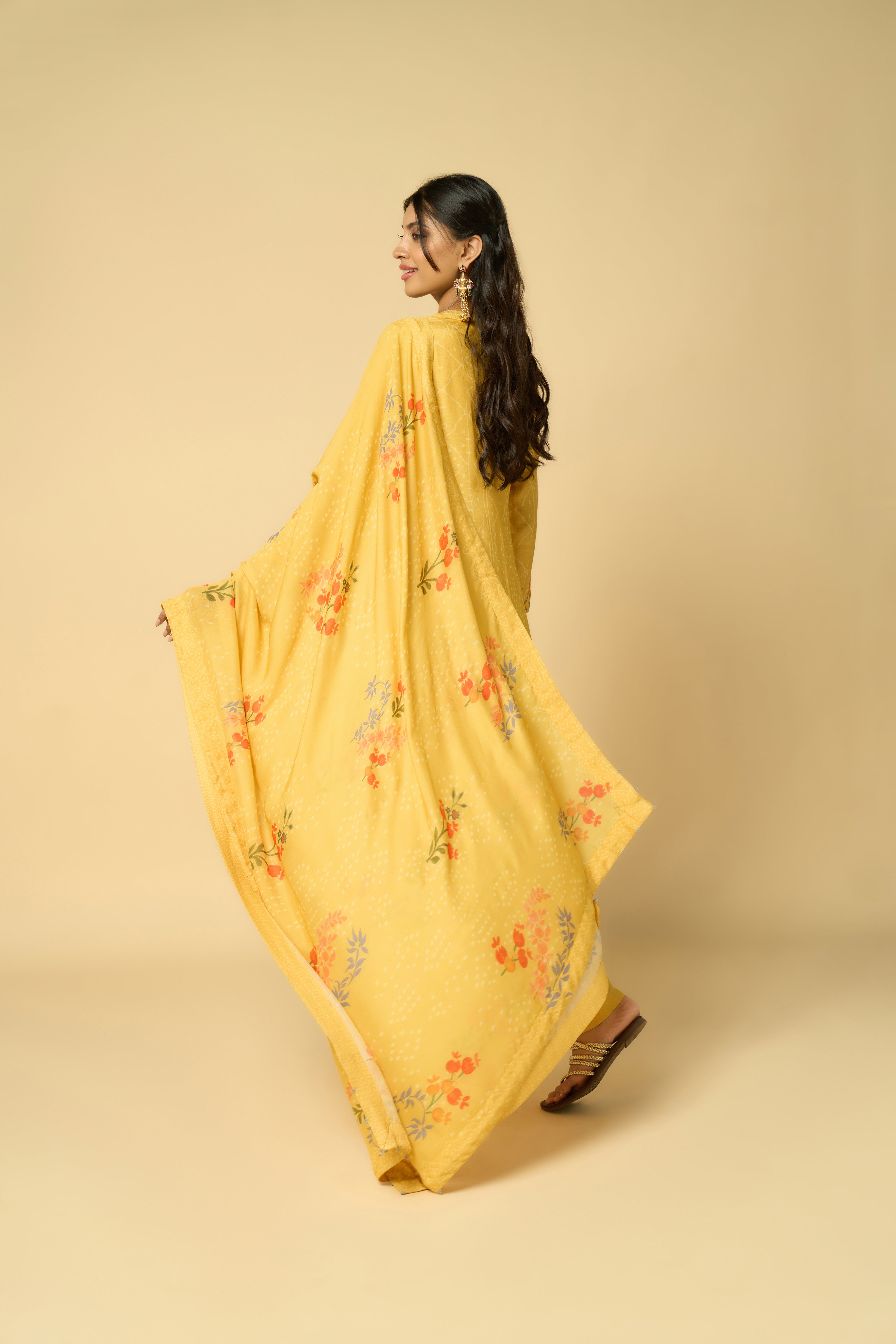 Aabha Unstitched Kurta Set - Yellow