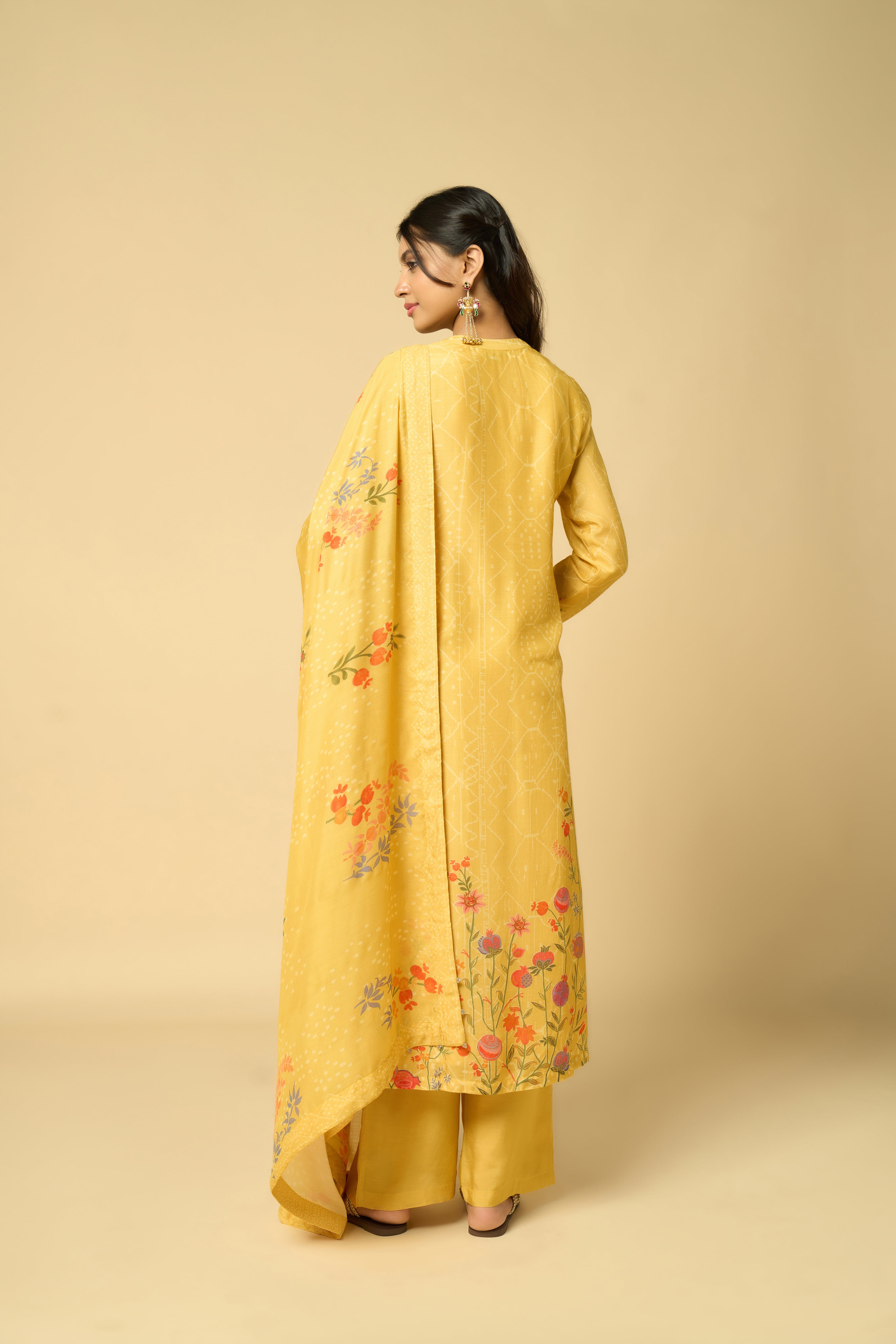 Aabha Unstitched Kurta Set - Yellow