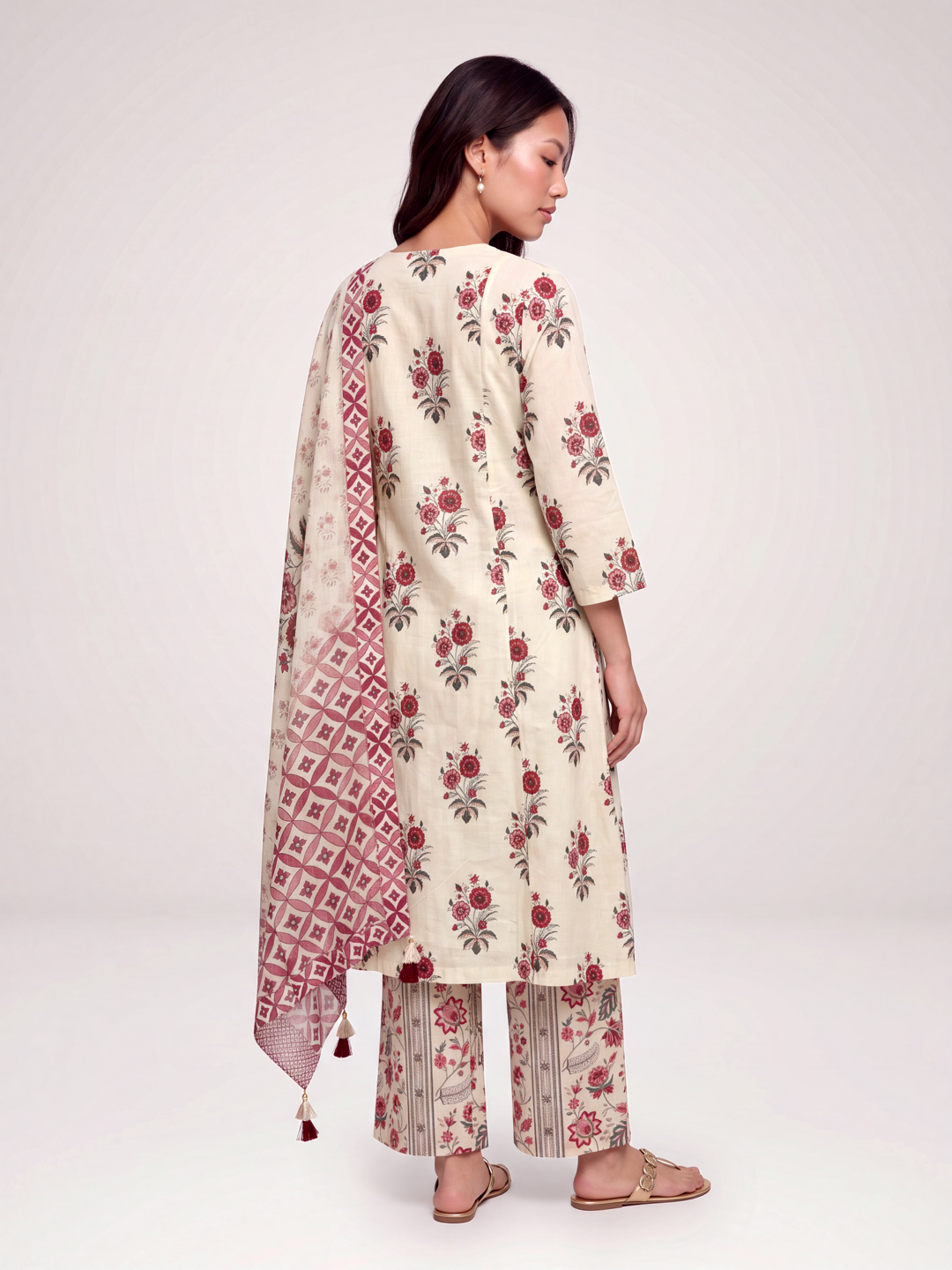 Indri kurta set - Cream