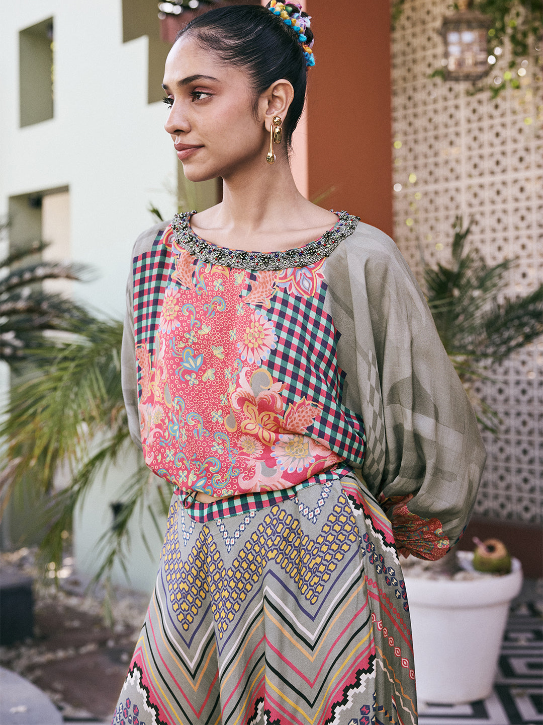 Chinar Co-ord Set - Grey