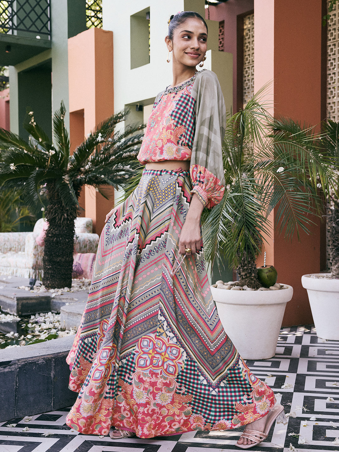 Chinar Co-ord Set - Grey