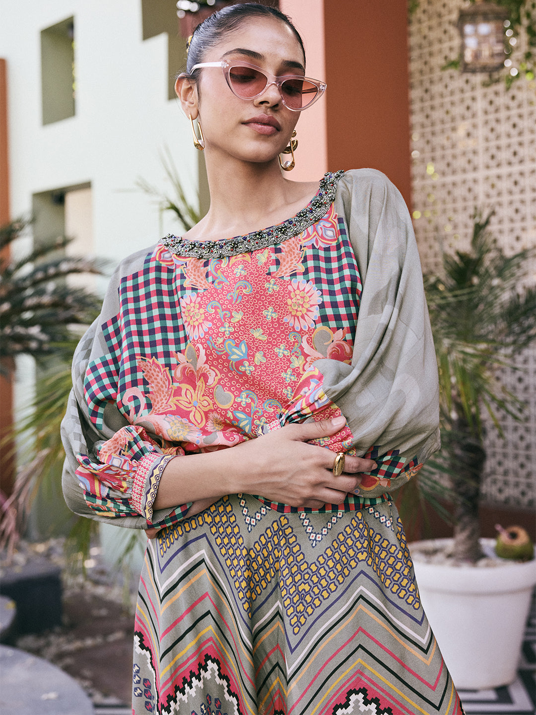 Chinar Co-ord Set - Grey