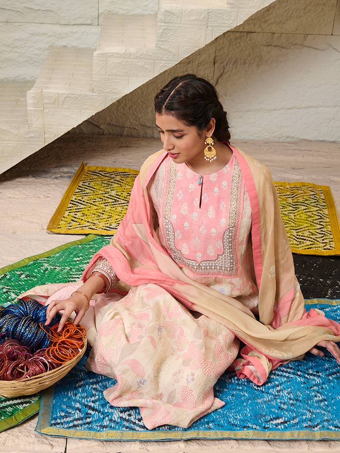 Aadya Kurta Set with Dupatta - Ivory