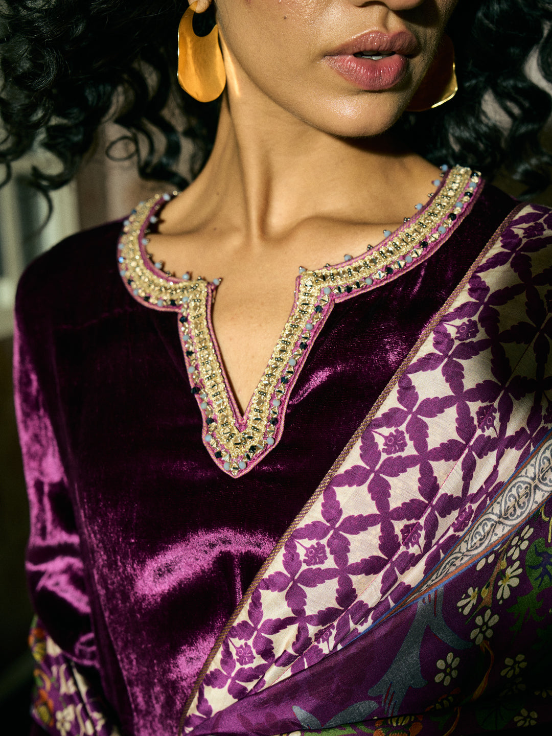 Nuriyat Kurta Set - Violet