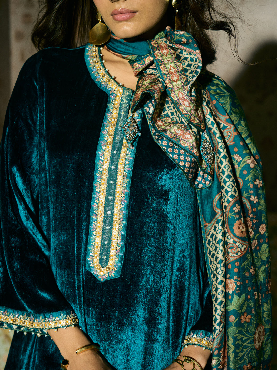 Afreen Kurta Set - Teal