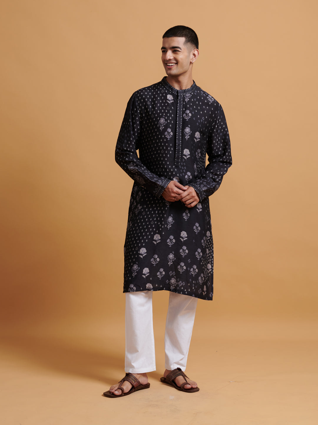 Pravaah Kurta - Black