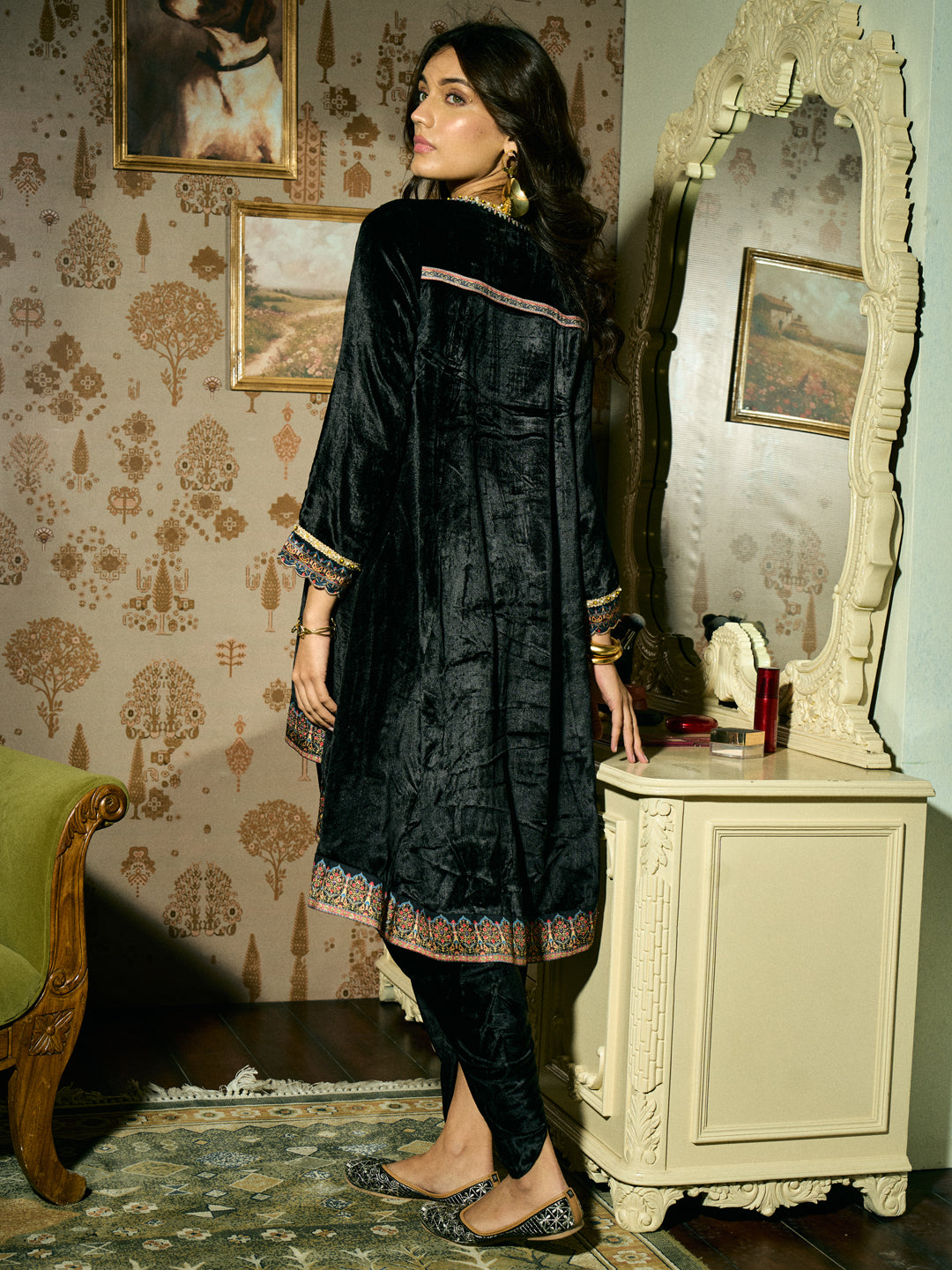 Farheen Kurta Set - Black
