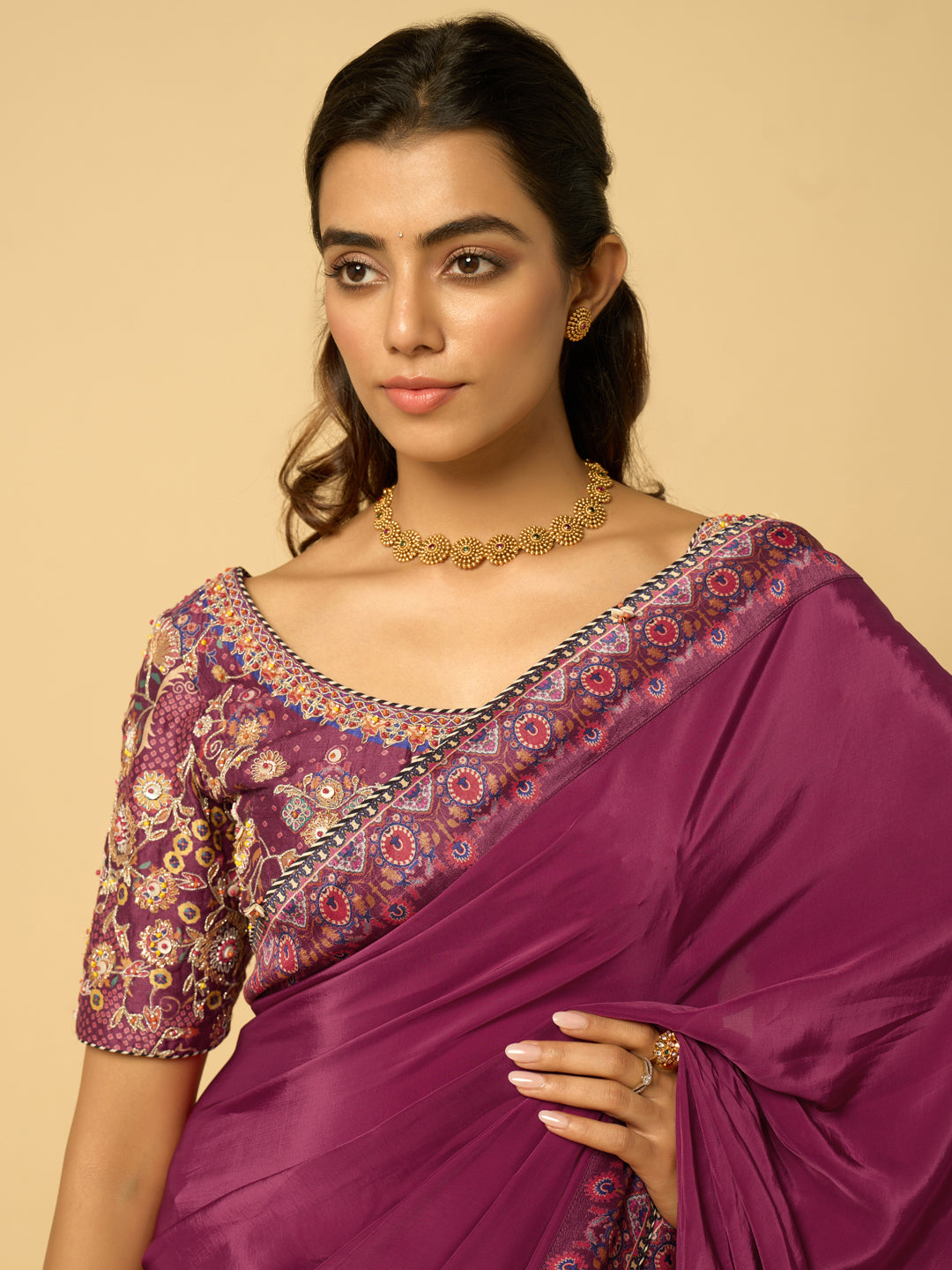 Ember Saree - Wine
