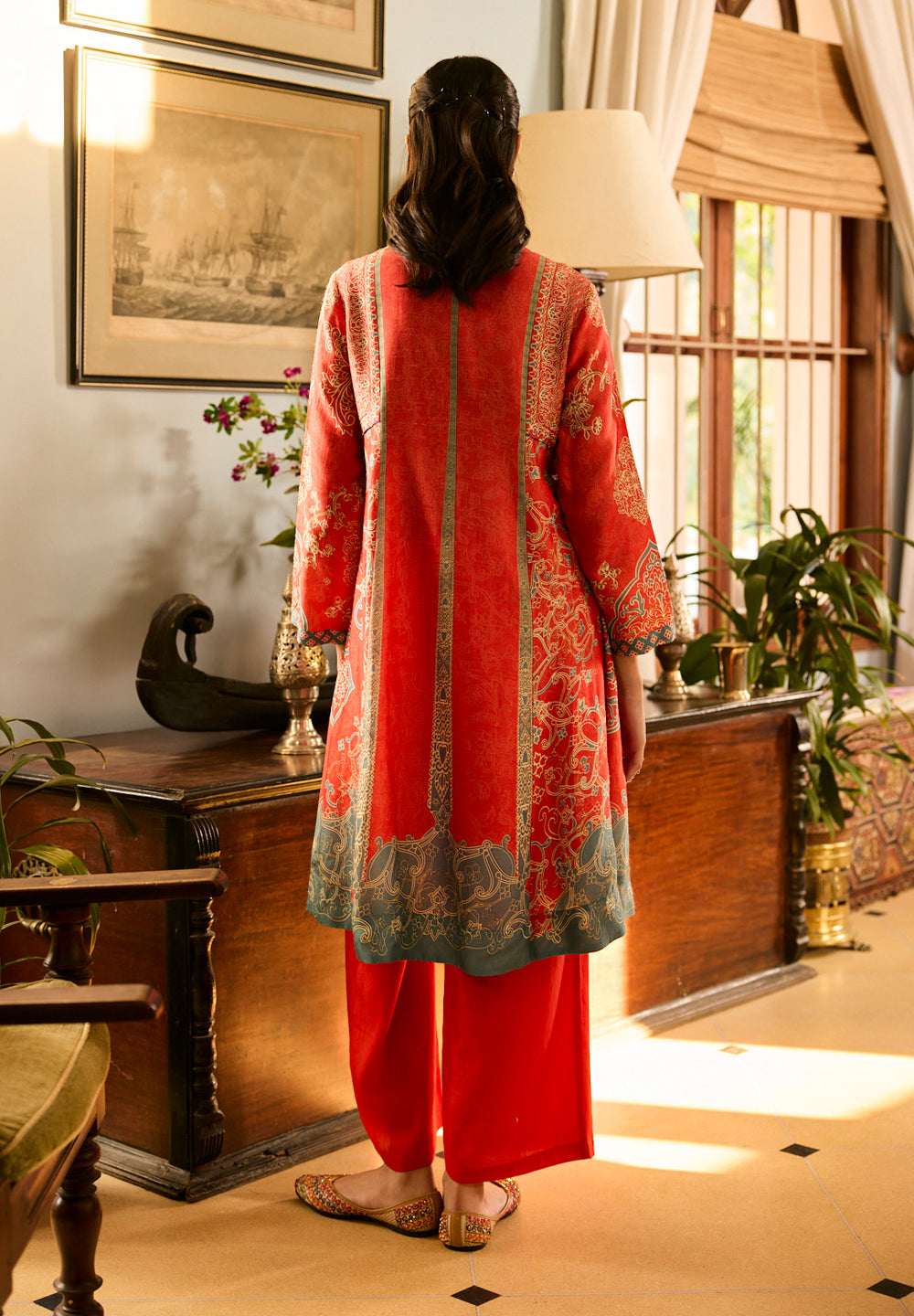 Jugnu Kurta Set with Dupatta - Orange