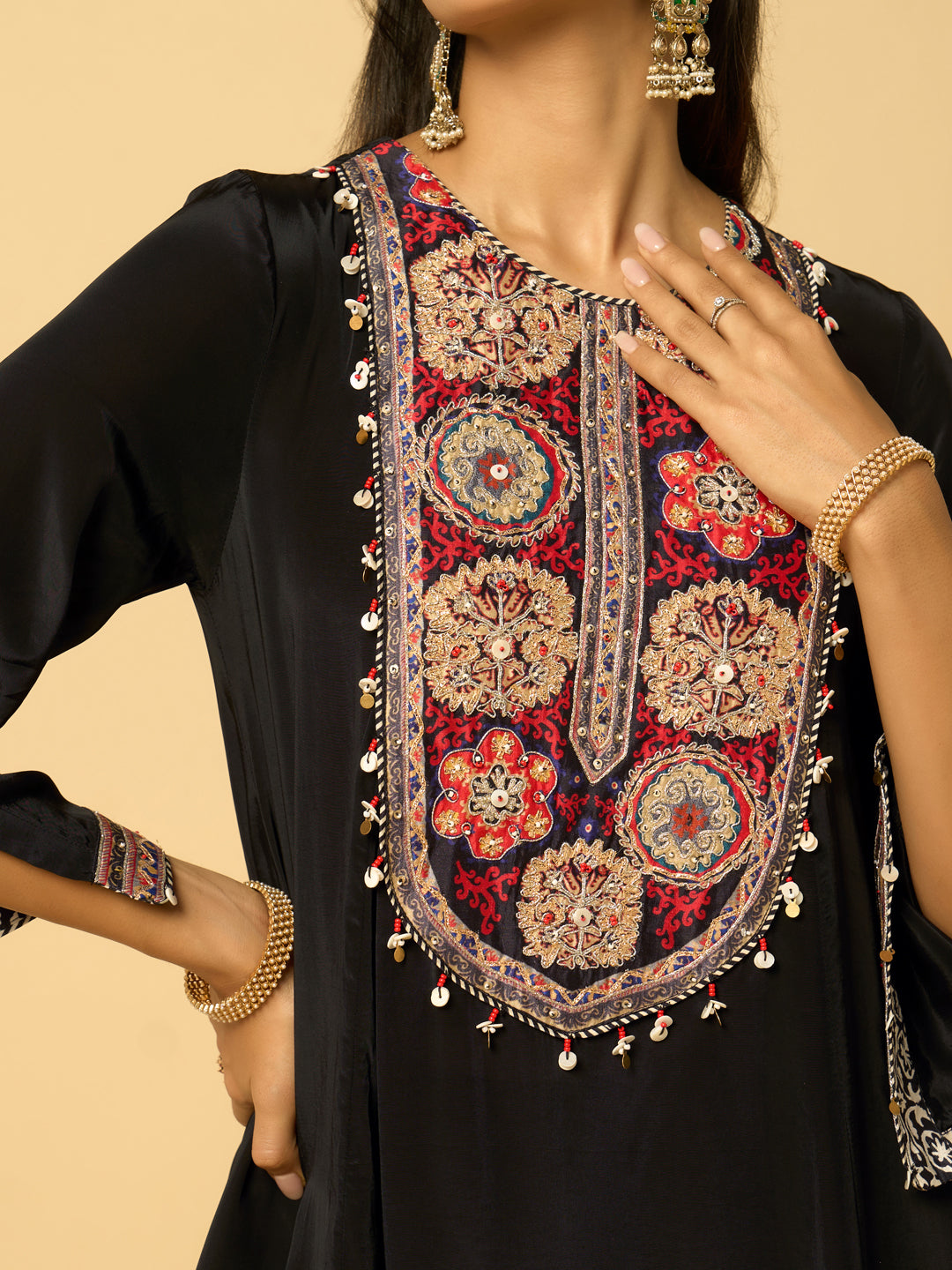 Bhoomi Co-ord Set - Black