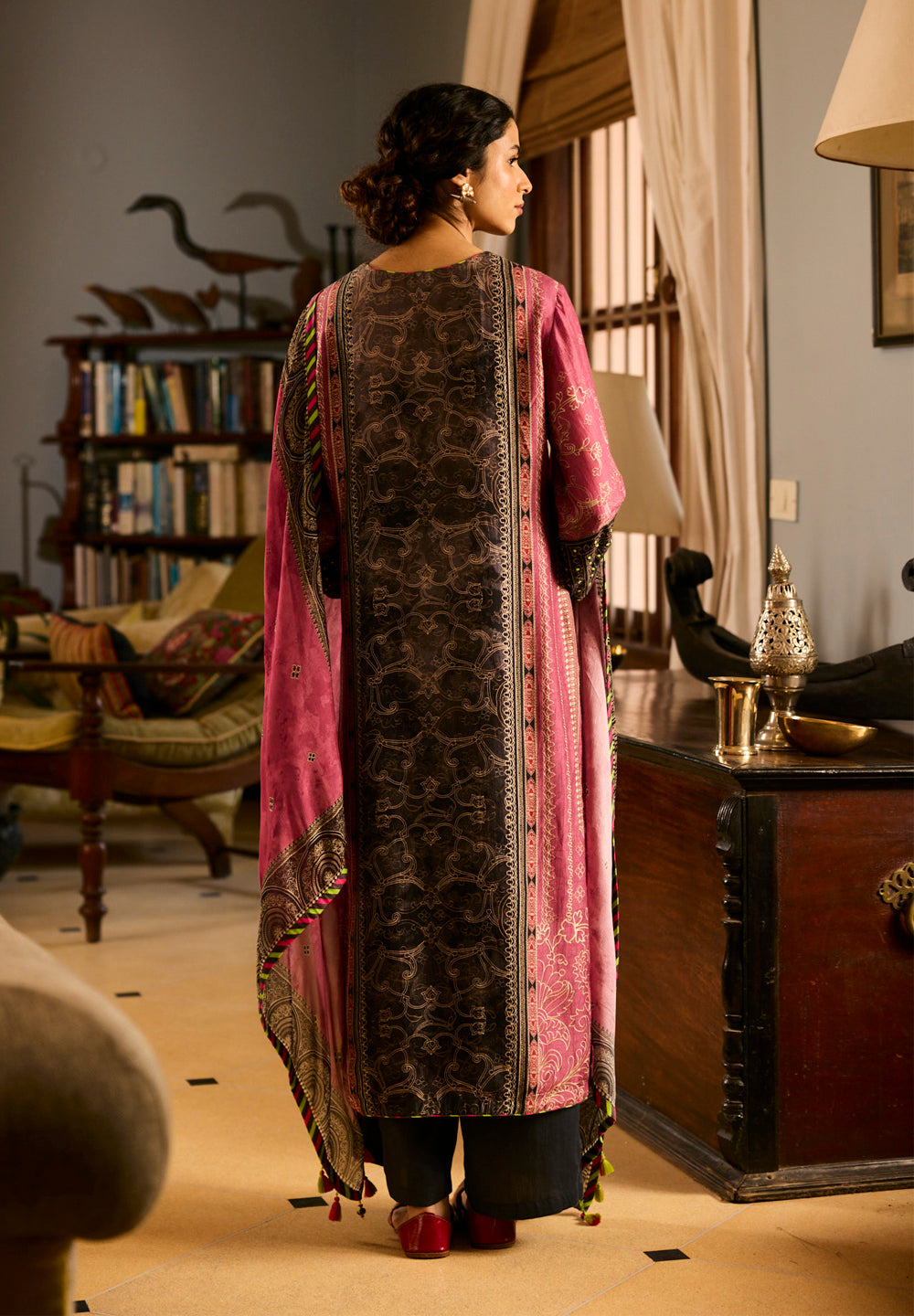 Jugnu Kurta Set with Dupatta-Pink