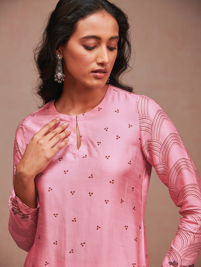 Rue Unstitched Kurta Set - Peach