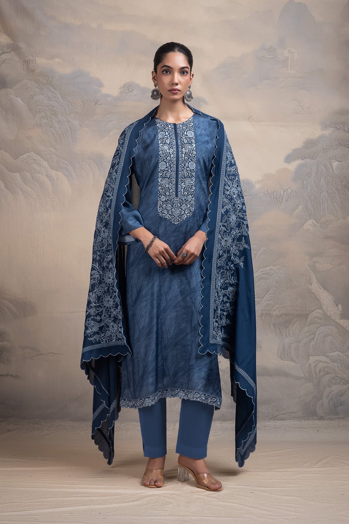 Ruhza Unstitched Kurta Set - Blue