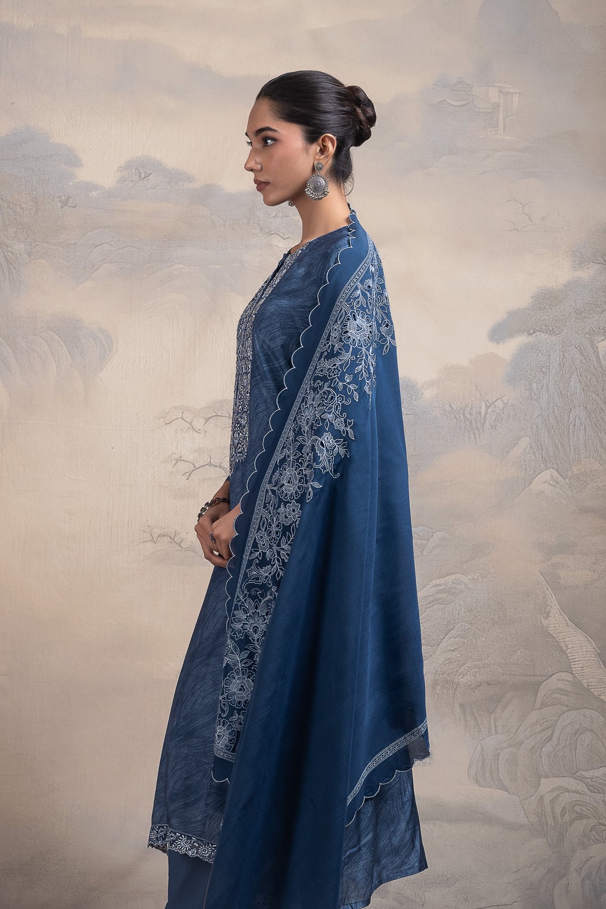 Ruhza Unstitched Kurta Set - Blue