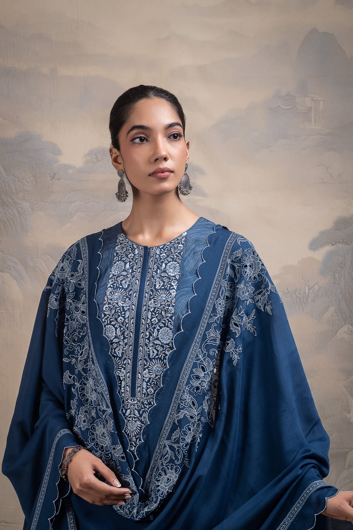 Ruhza Unstitched Kurta Set - Blue
