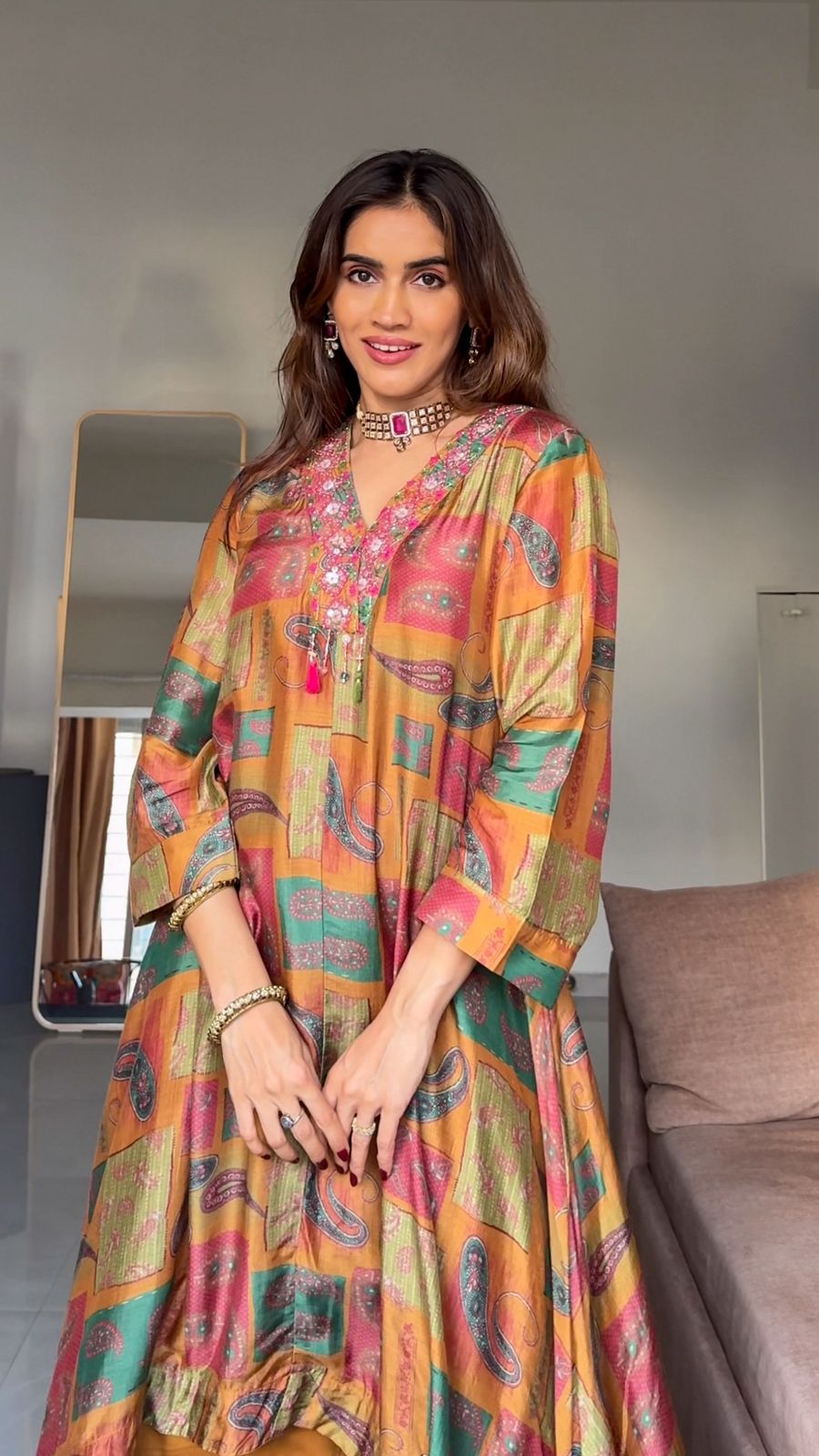 Mehrgul Kurta Set - Yellow