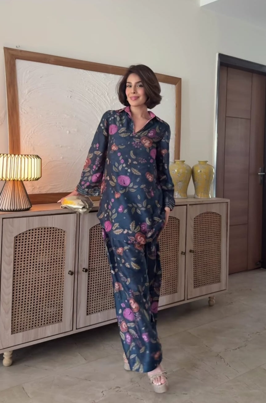 Abeer Co-ord Set - Blue