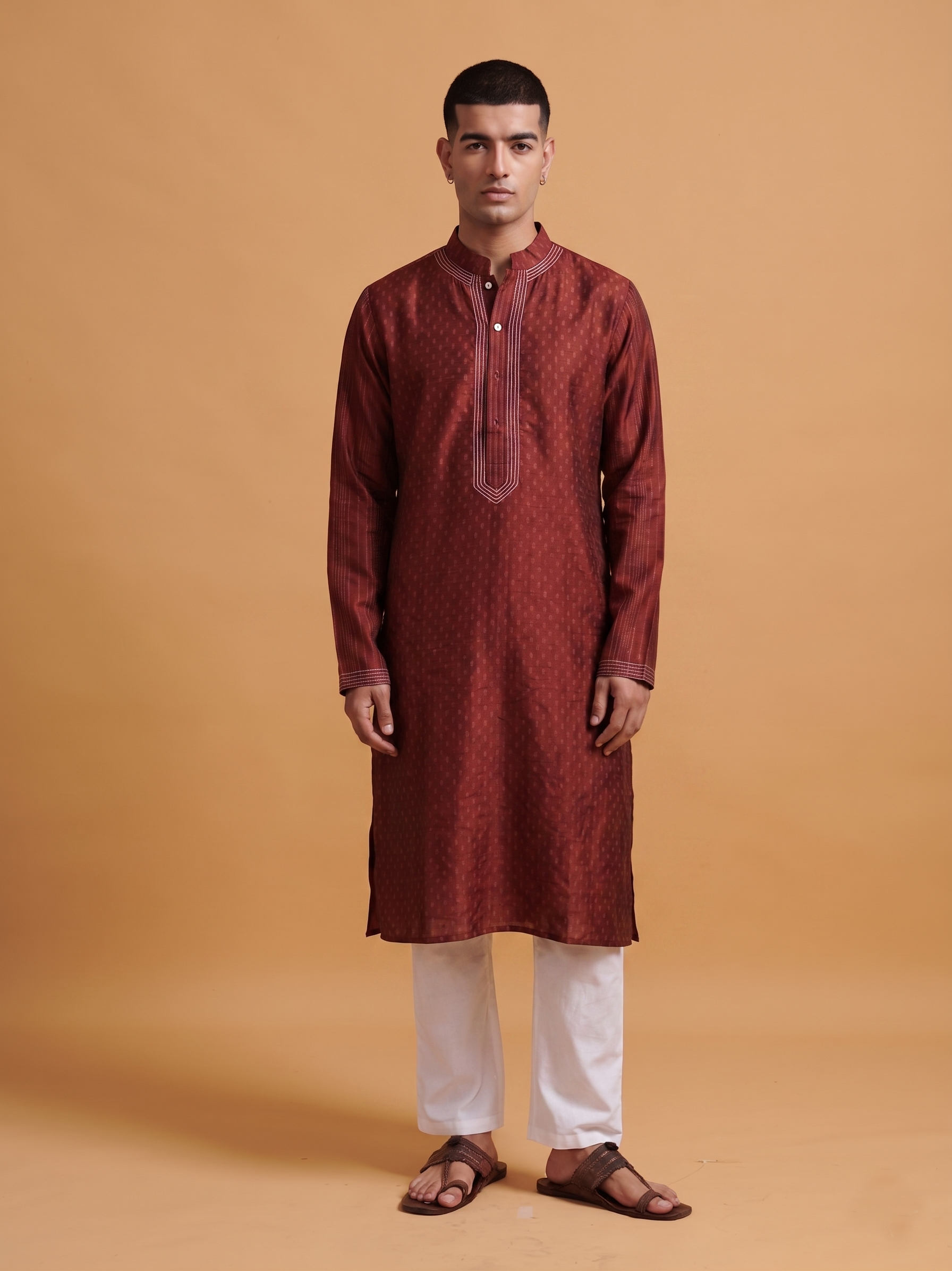 Vyom Kurta - Burgundy