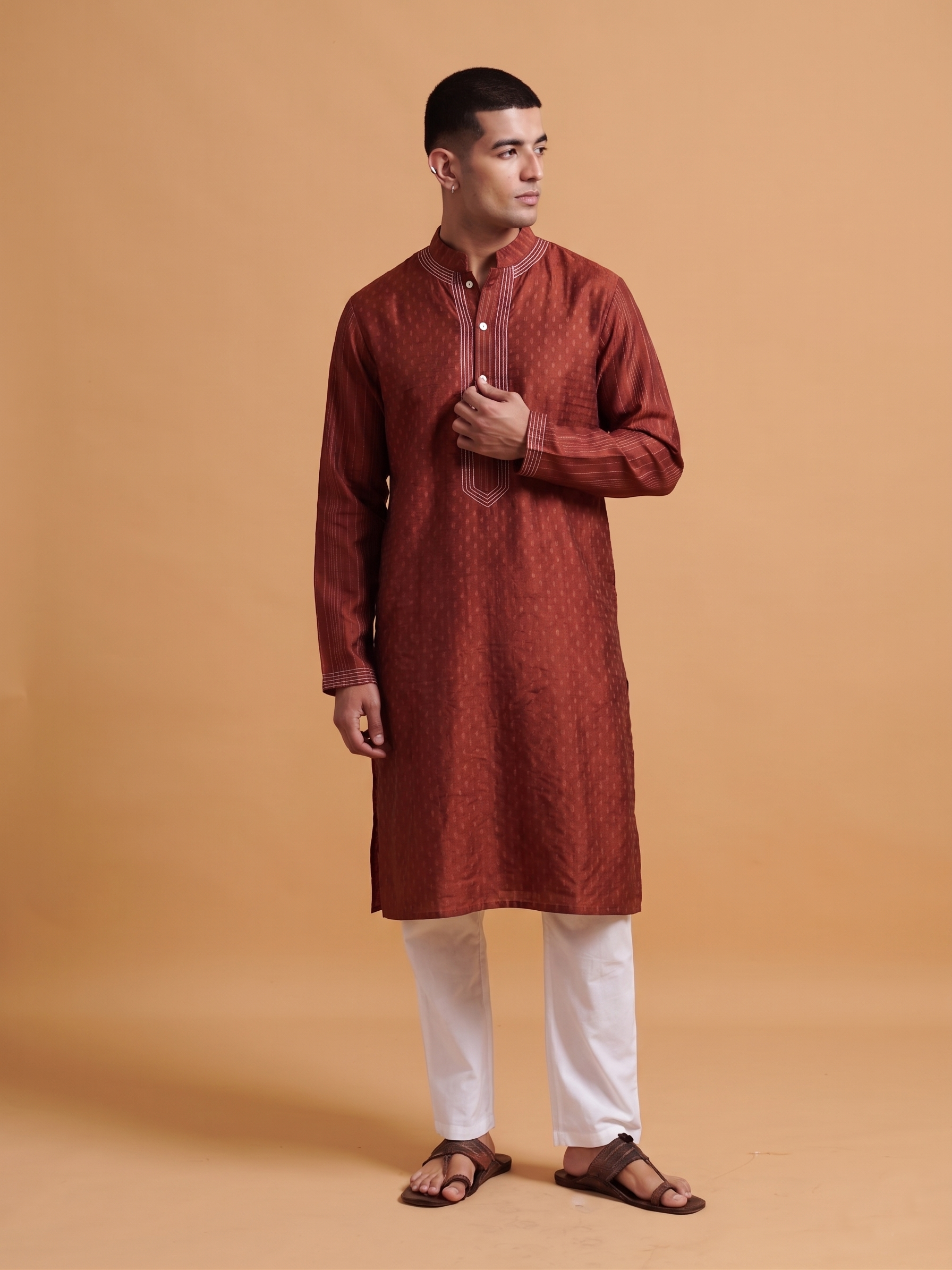 Vyom Kurta - Burgundy