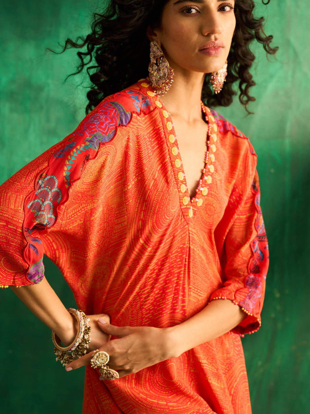 Mohini Kurta Set- Orange