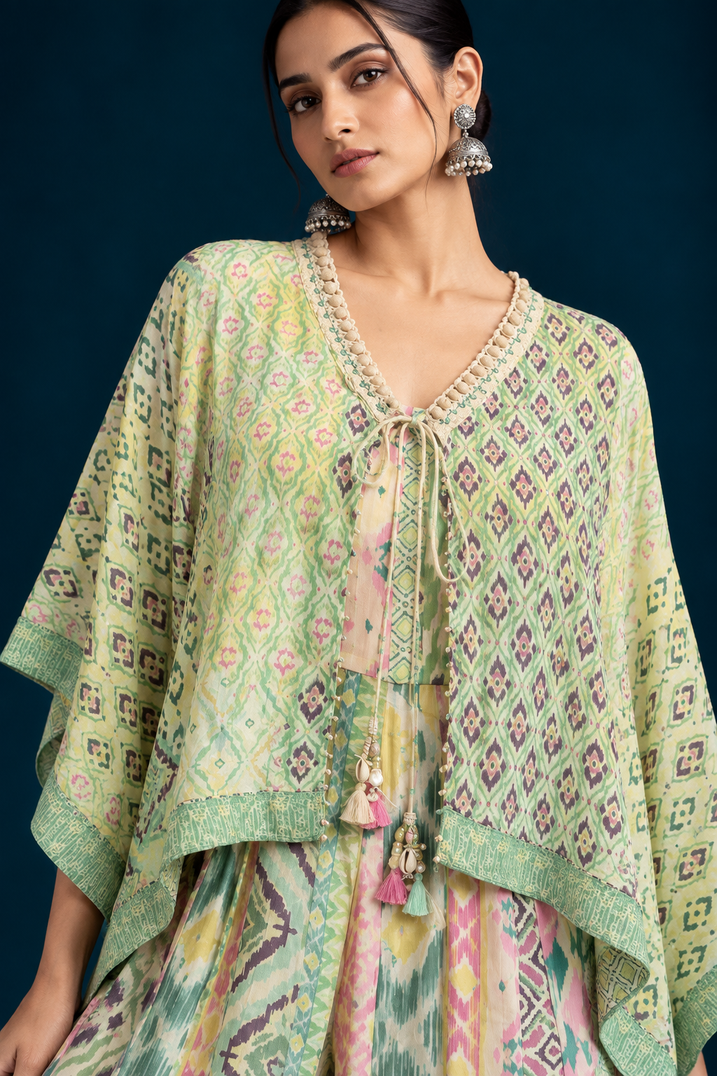 Gul Ikat-inspired Jumpsuit– Pink/Pista Green