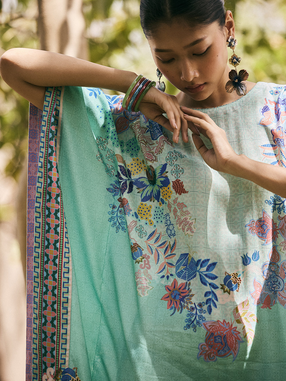 Anar Kaftan Dress - Green