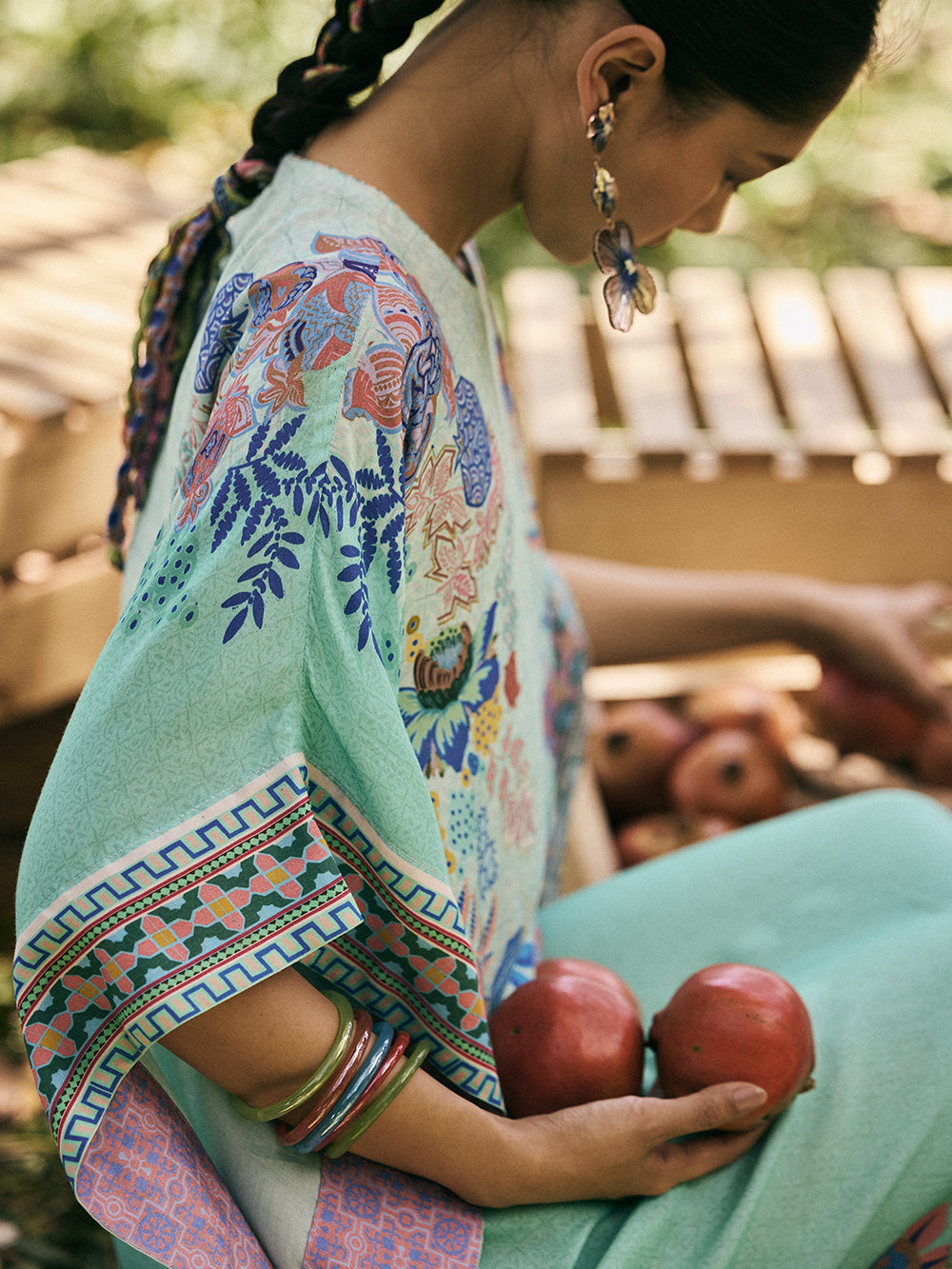 Anar Kaftan Dress - Green