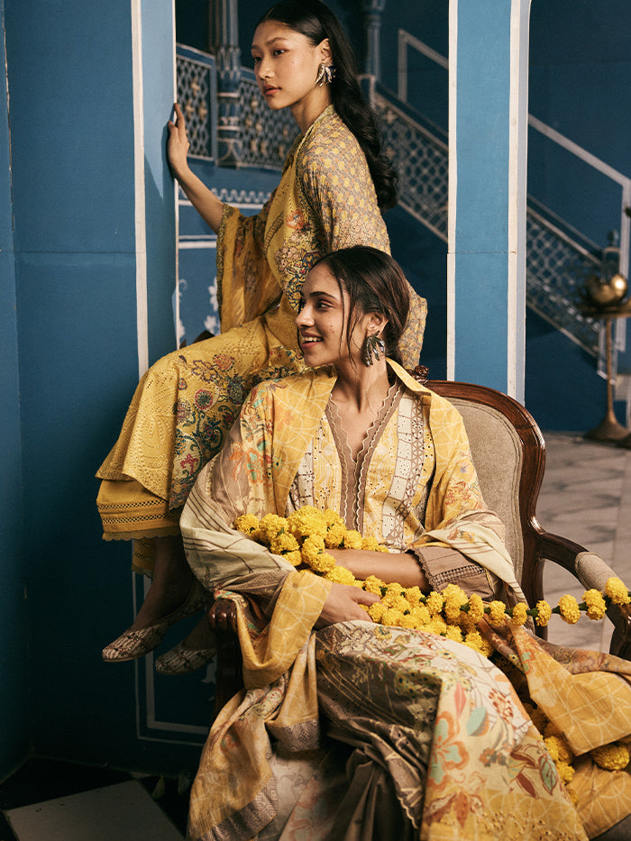 Rait Kurta Set - Yellow