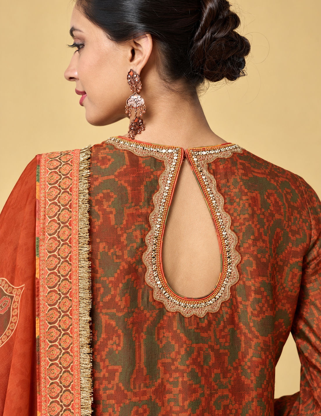 Gul Sharara Set with Dupatta-Orange
