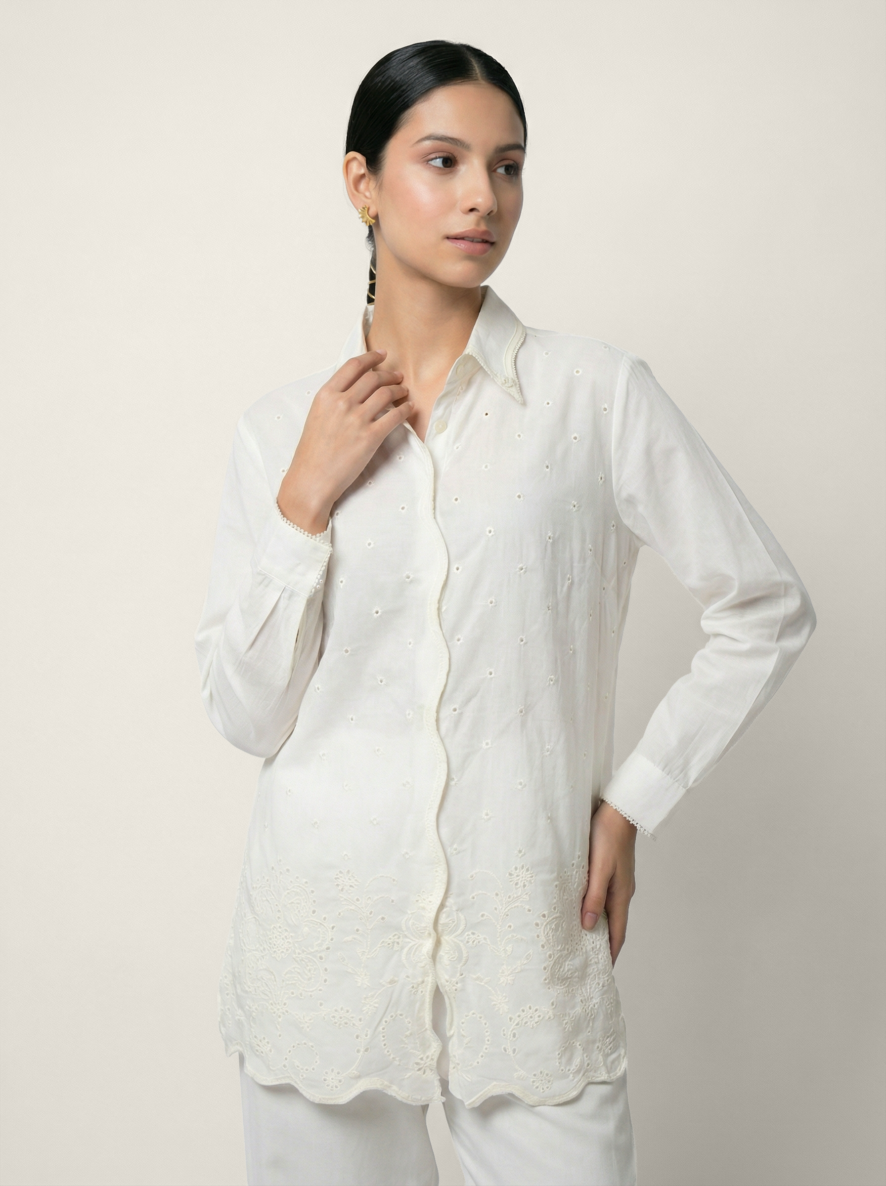 Noyan Co-ord Set - White