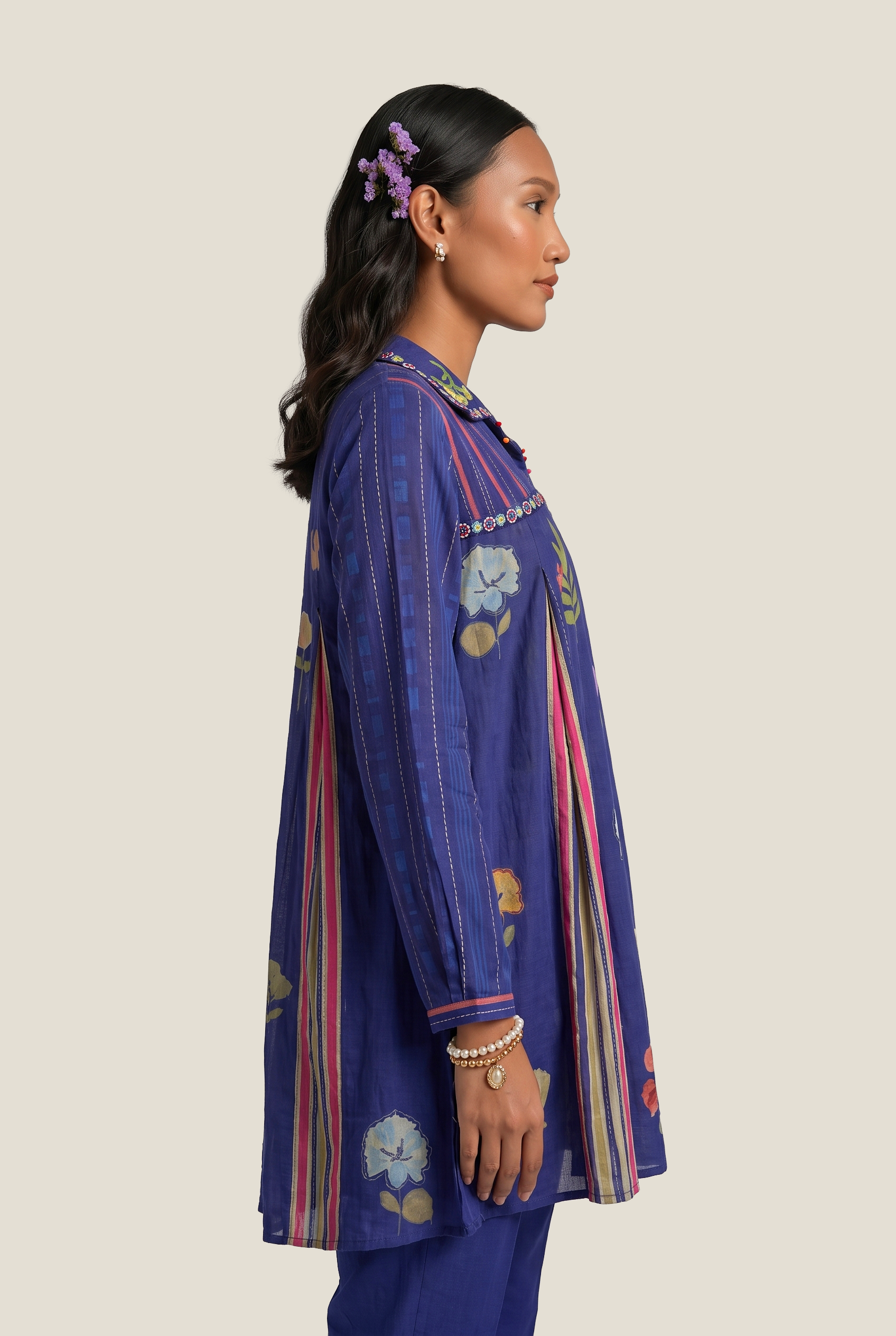 Phulkari top - Blue