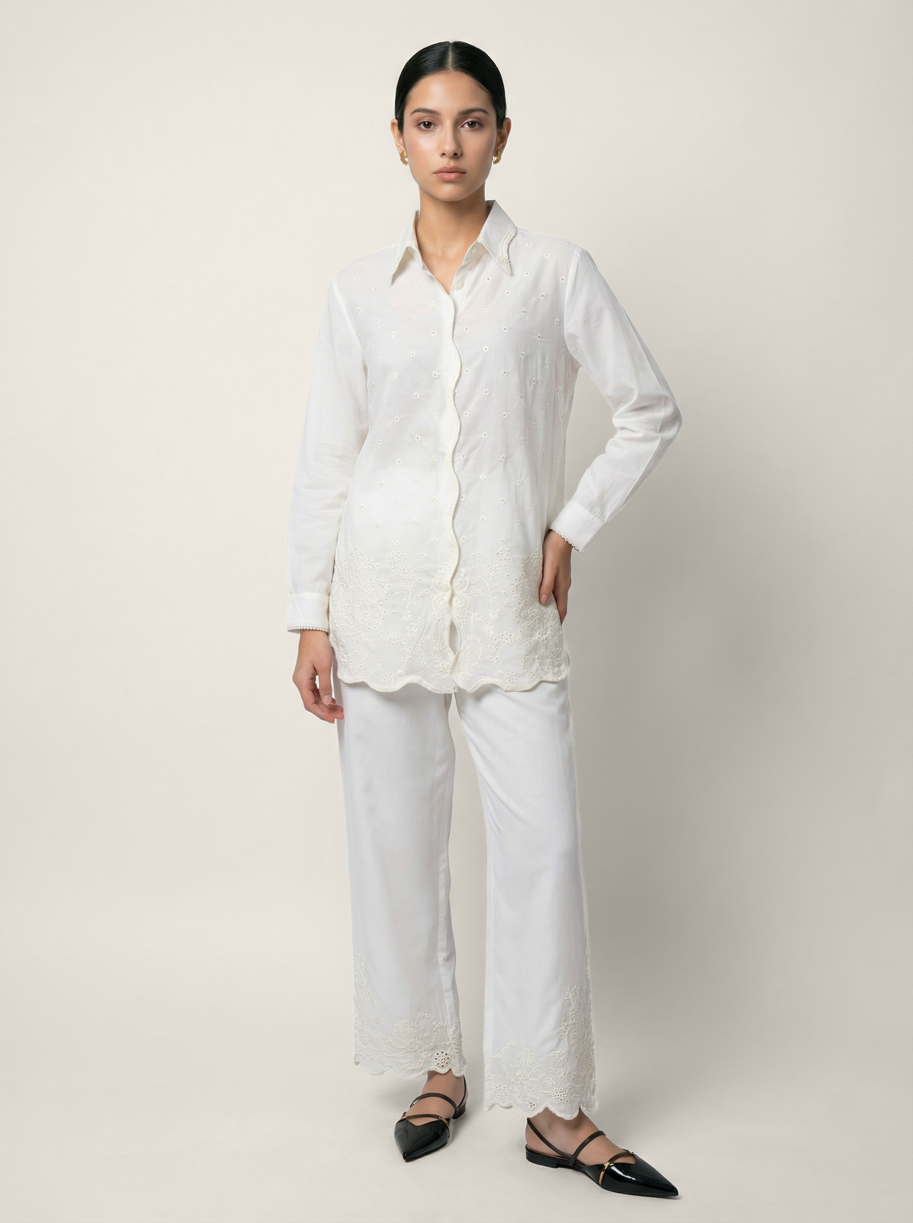 Noyan Co-ord Set - White