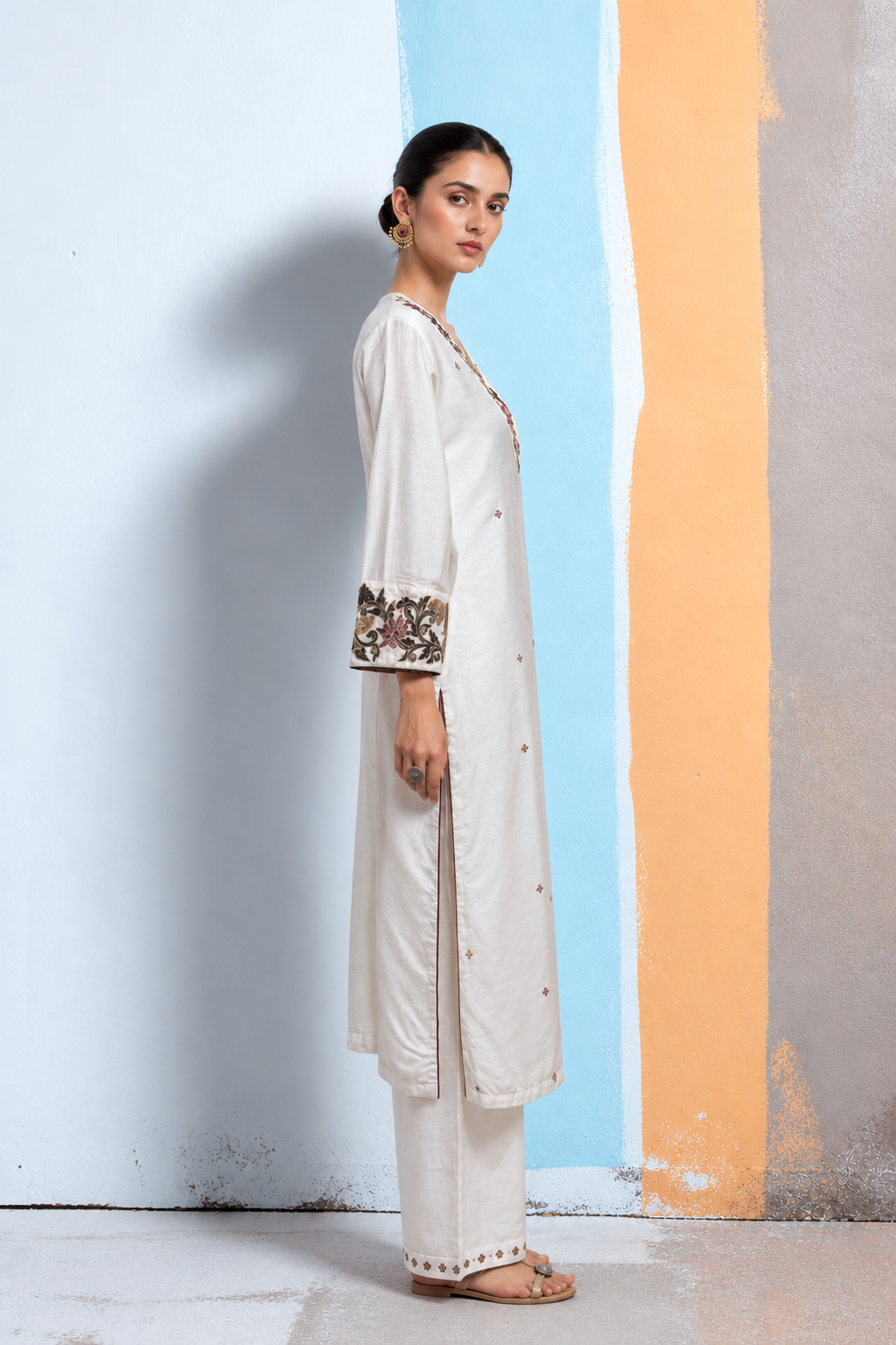 Veya Kalamkari-inspired kurta set-Ivory
