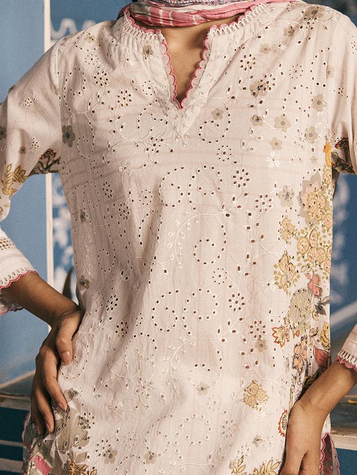 Sura Kurta Set - White