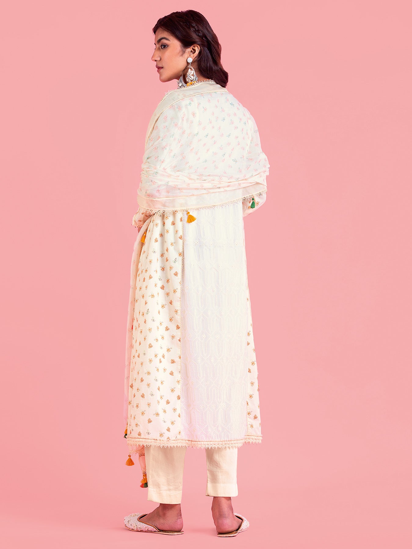 Frozen Off-White A-Line Kurta Set