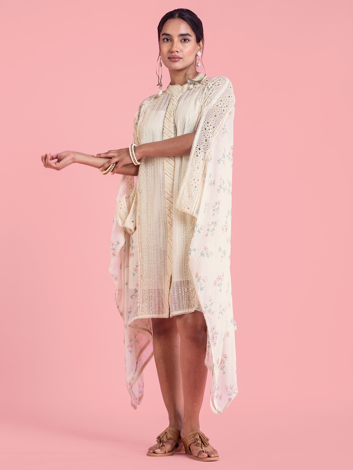 Frozen Off White Kaftan Dress