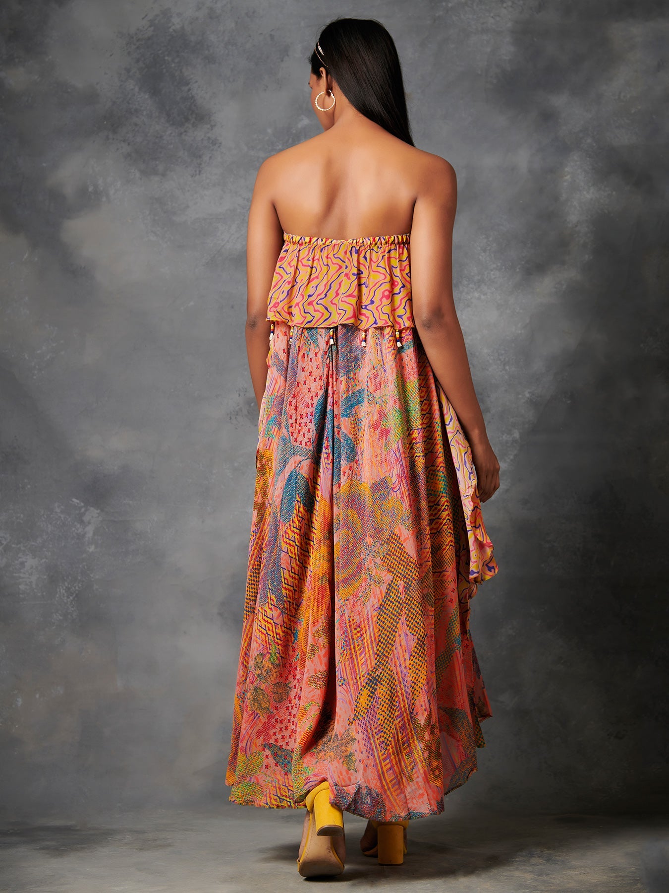 Konyak Peach Sheer Tube Dress