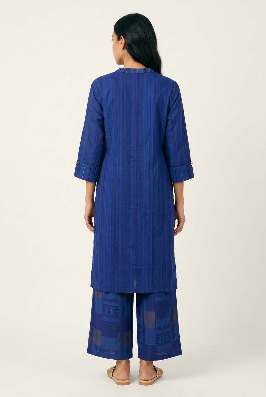Blue Ledger Kurta Set - Blue