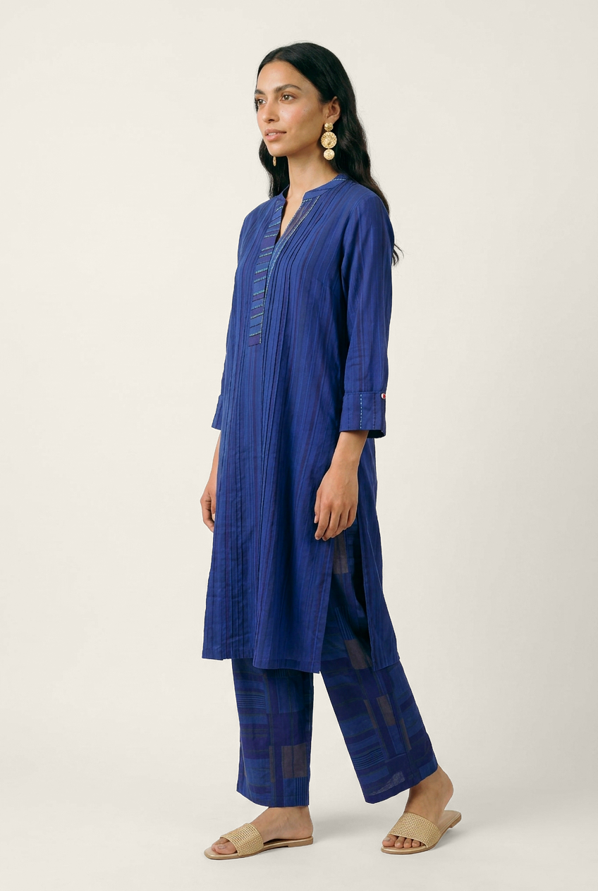 Blue Ledger Kurta Set - Blue