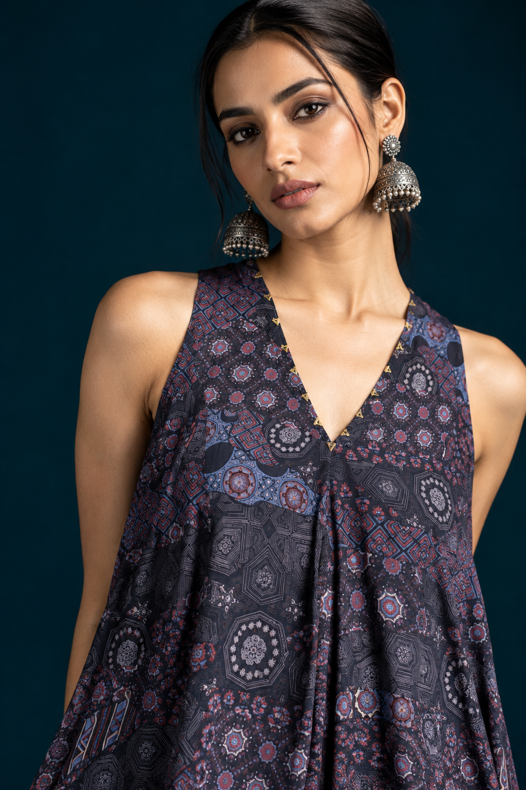 Maya Ajrakh-inspired Jumpsuit - Black