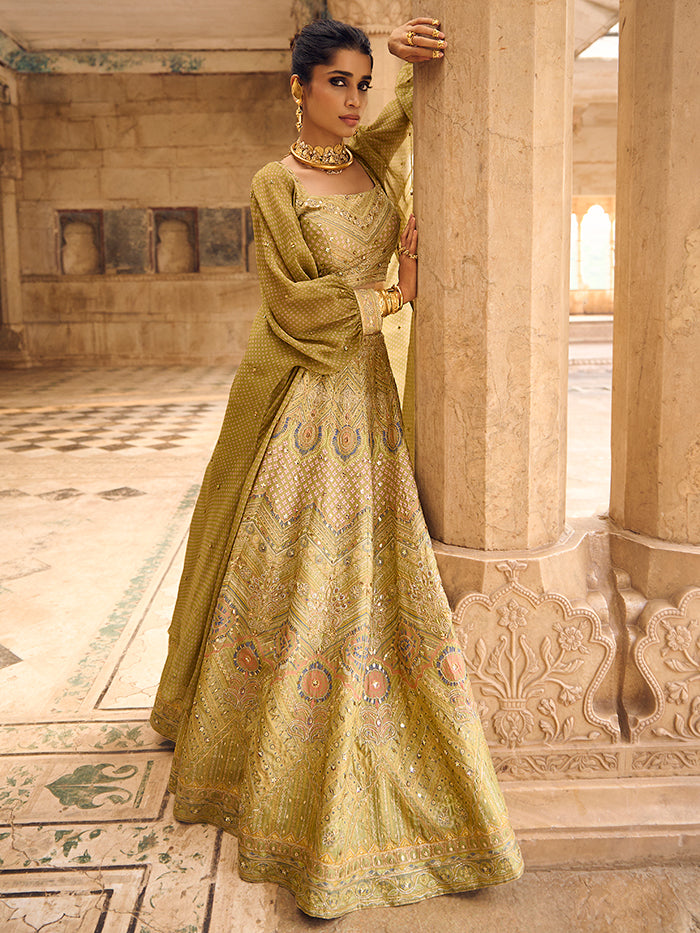 Damayanti Lehenga Set - Green
