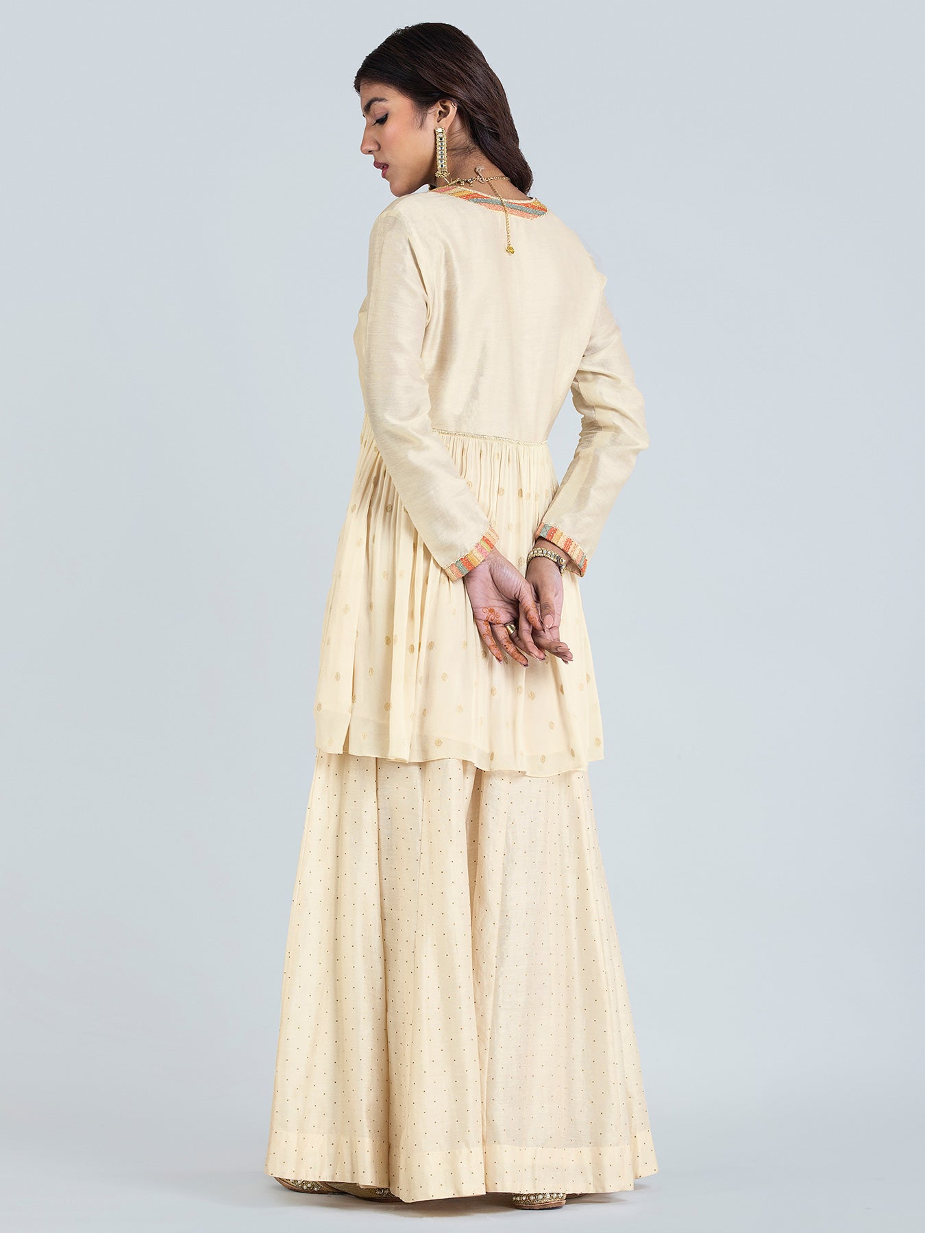 Vayu Zari Off White Sharara Set